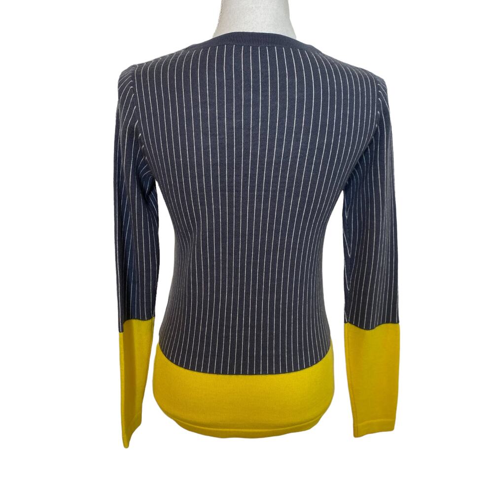 Lisa Perry Sweater Merino Wool Color Block Stripe… - image 2